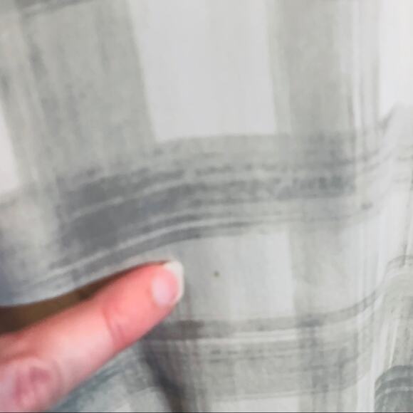 Aritzia A Moveable Feast gray cream plaid silk dress tunic oversize fit size XXS - Picture 7 of 16